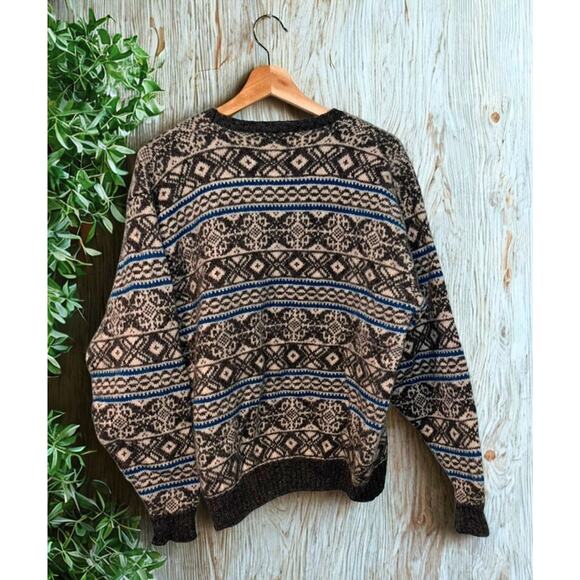 Britches Shetland Wool Sweater L Fair Isle Winter Knit Vintage 80s 90s - Picture 3 of 7